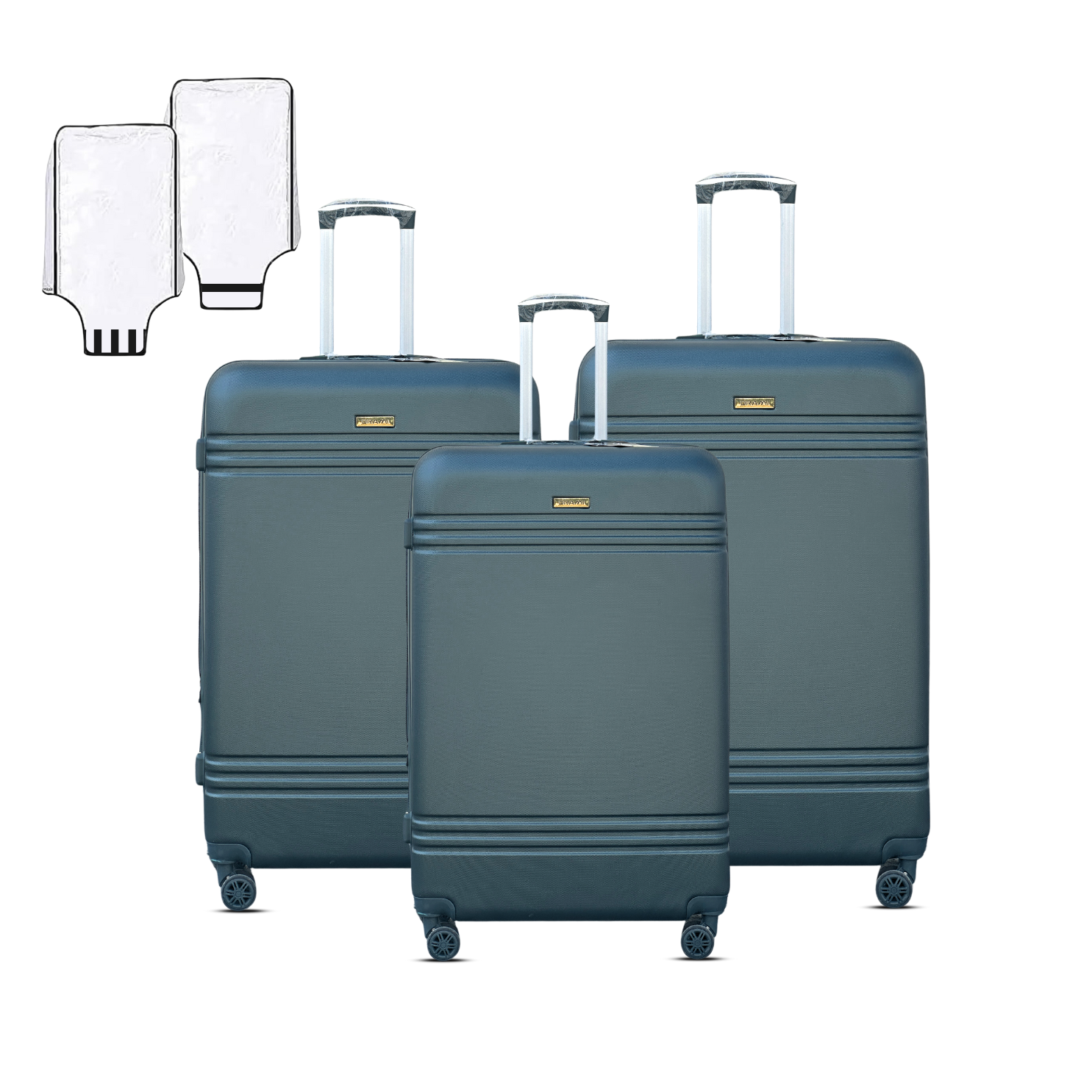 ORAMI DIAMOND ABS 4 WHEEL TROLLEY WITH PROTECTIVE POLY COVER 3 PCS SET 28″,30″,32″